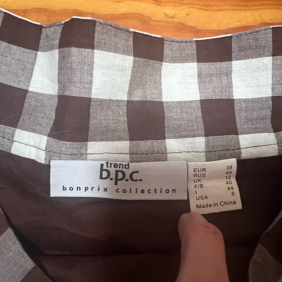 Western Brown and White Check Swing Skirt Size 6 Trend b.c.p. Bonprix Collection - Picture 3 of 12